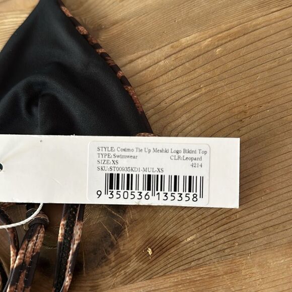 MESHKI Cosimo Tie up Logo Bikini Top Leopard NEW with tag - Picture 7 of 7